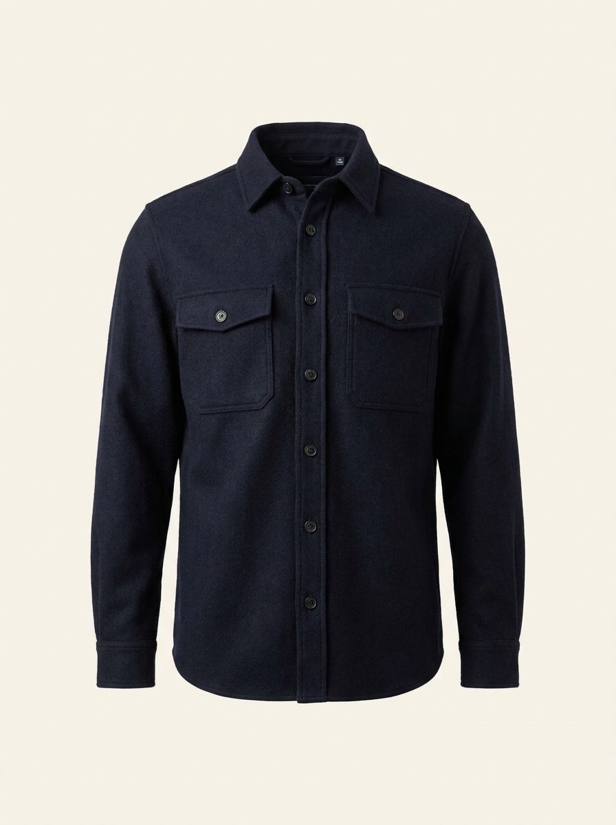 Yün Overshirt — Lacivert