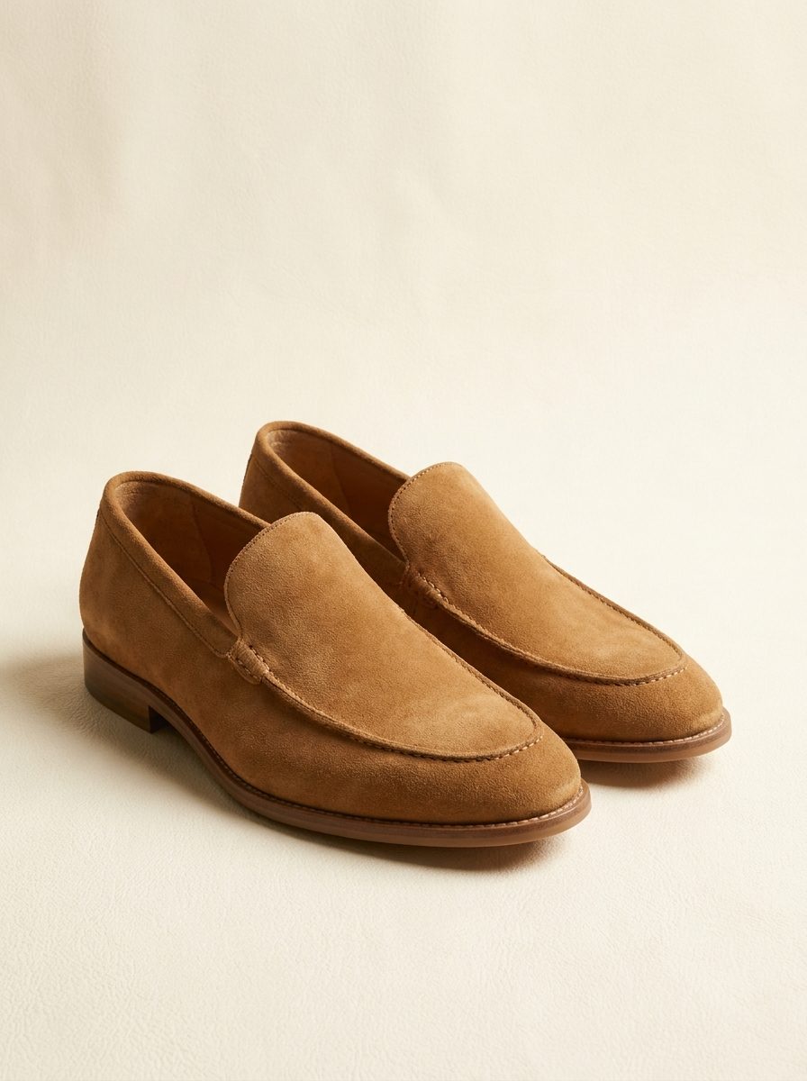 Süet Loafer — Taba