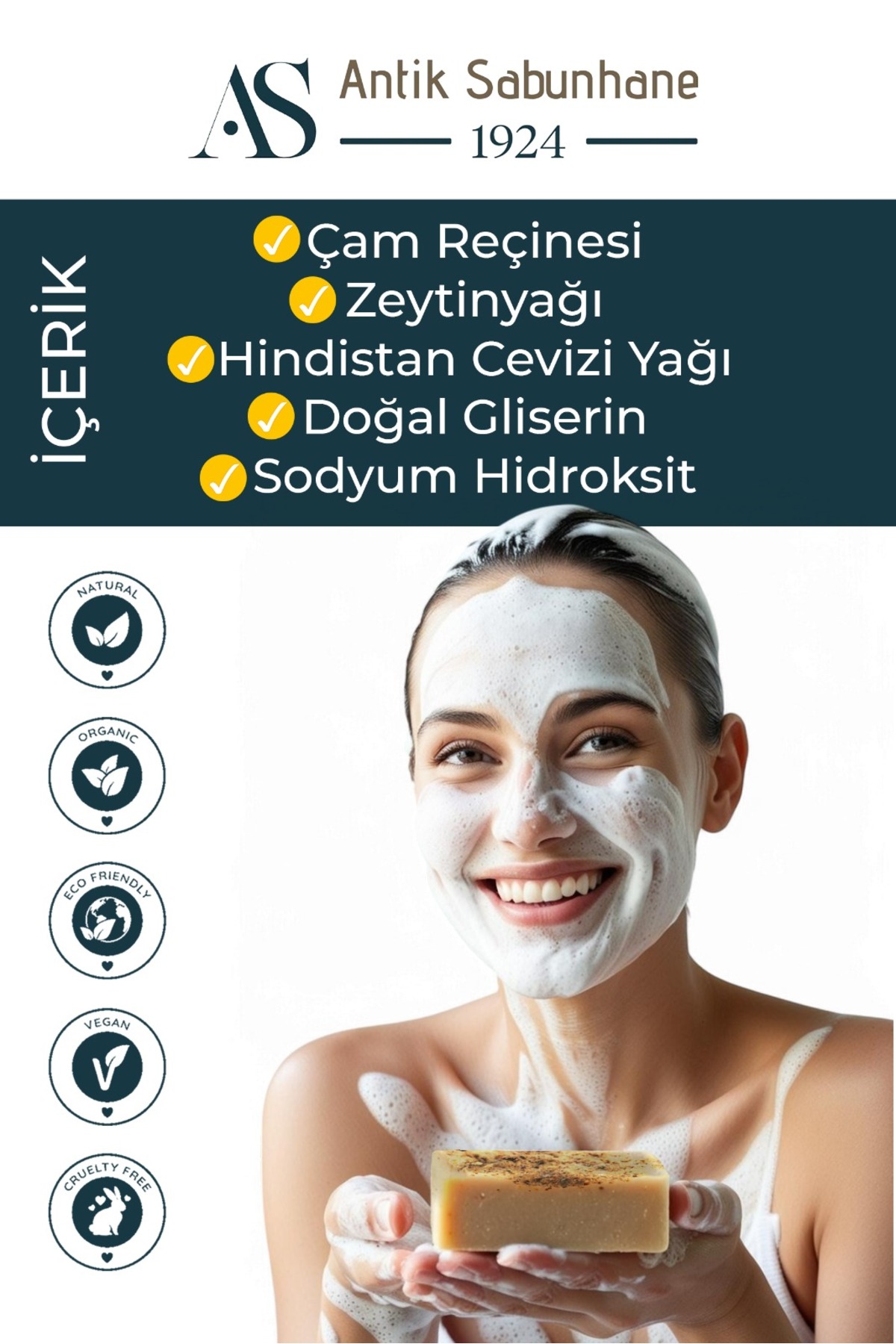Doğal Çam Reçineli Zeytinyağı Sabunu Antiksabunhane Özel Üretim — görsel 4