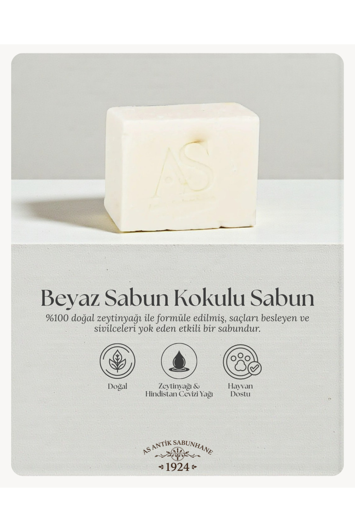 Beyaz Sabun Kokulu(HAMAM KOKULU) Katı Sabun