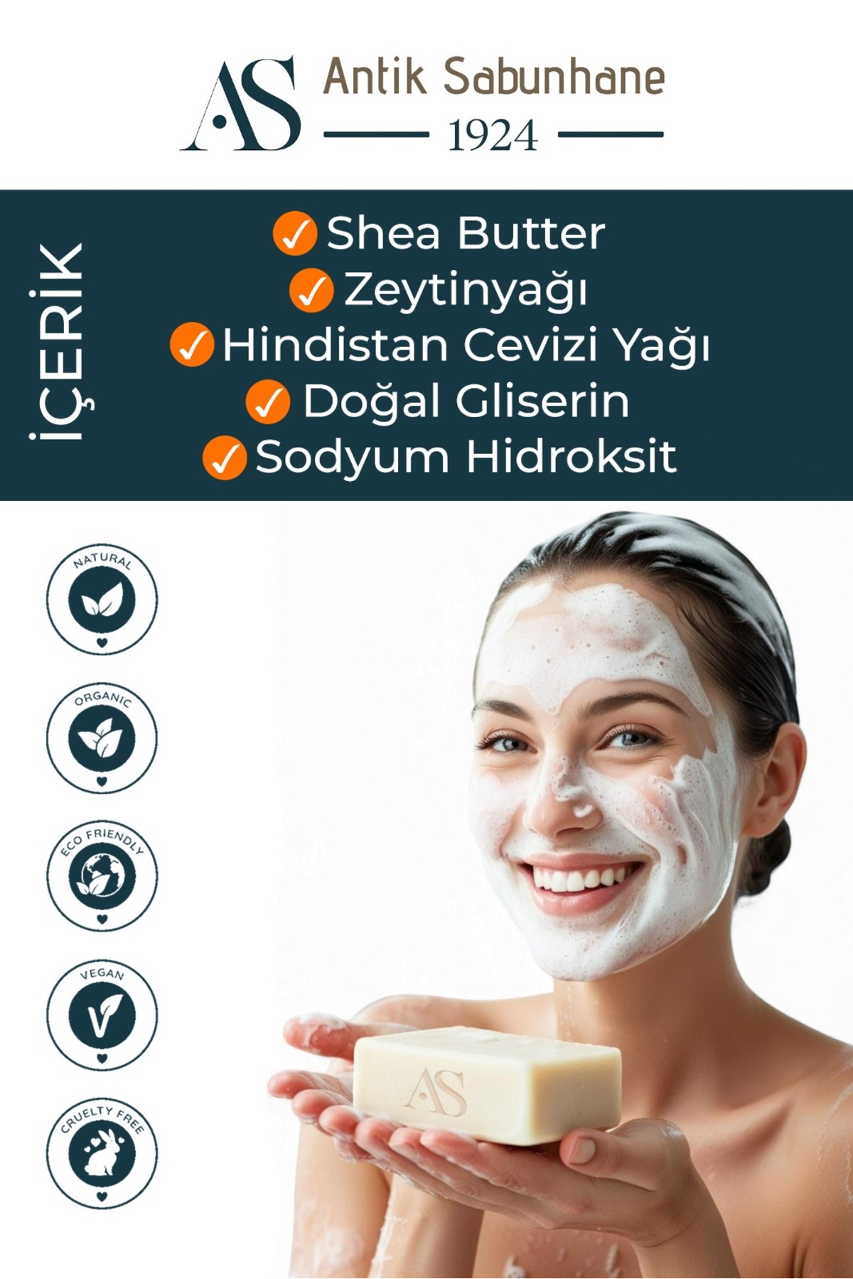 Beyaz Sabun Kokulu(HAMAM KOKULU) Katı Sabun — görsel 4