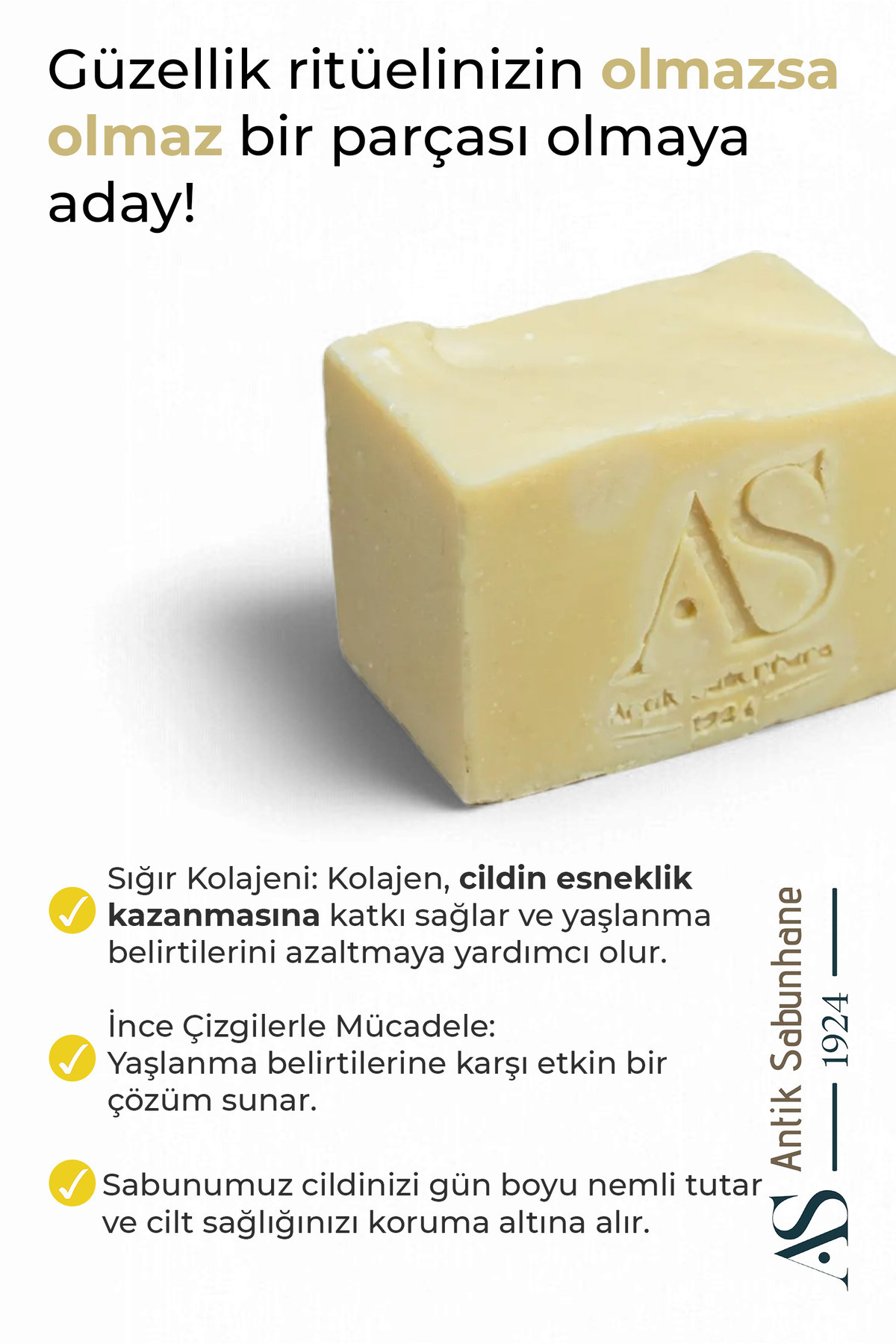 Shea Yağı Ve Sığır Kolajenli Zeytinyağlı Doğal Sabun — görsel 3