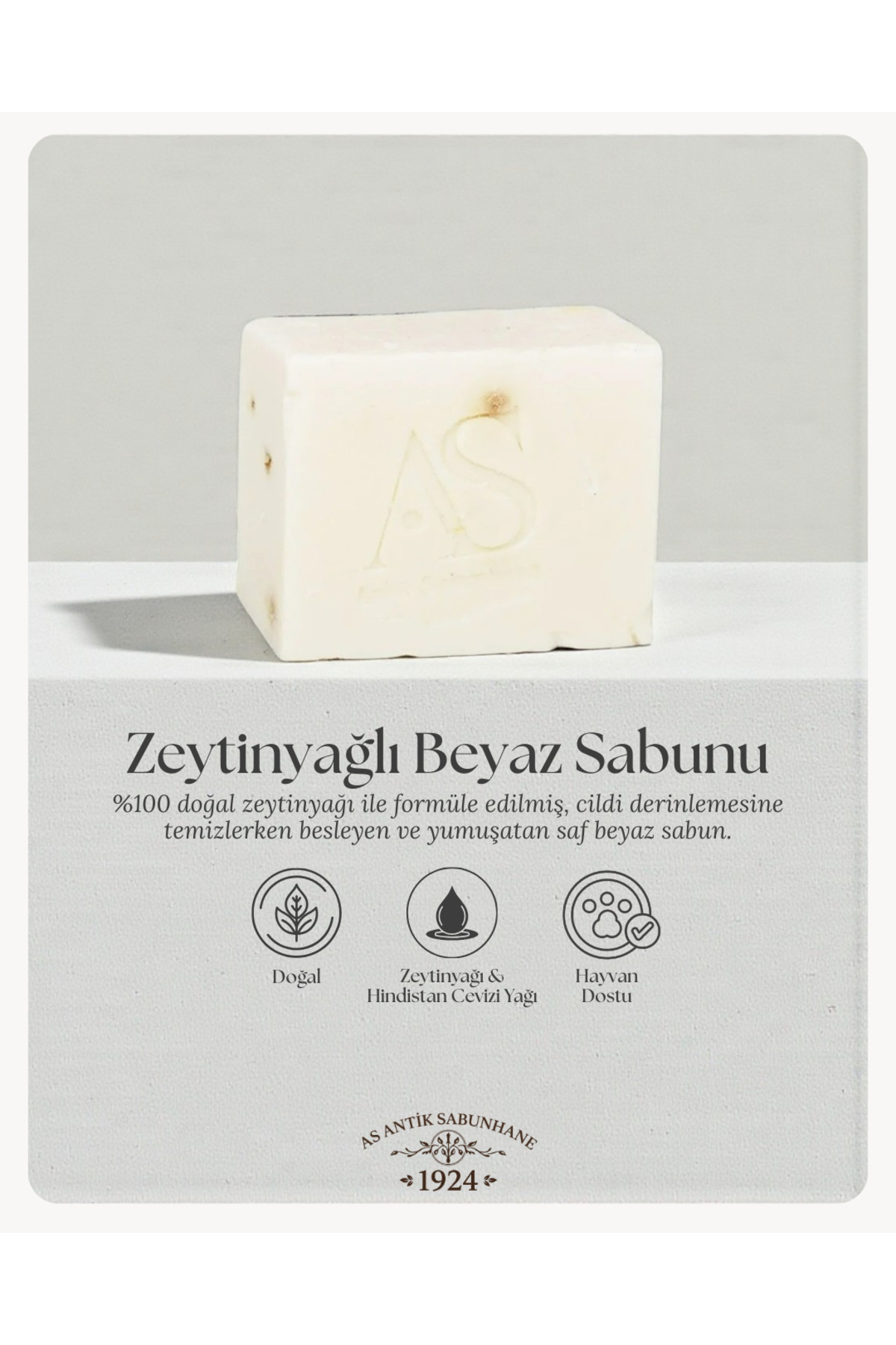 Zeytinyağlı Saf Beyaz Sabun