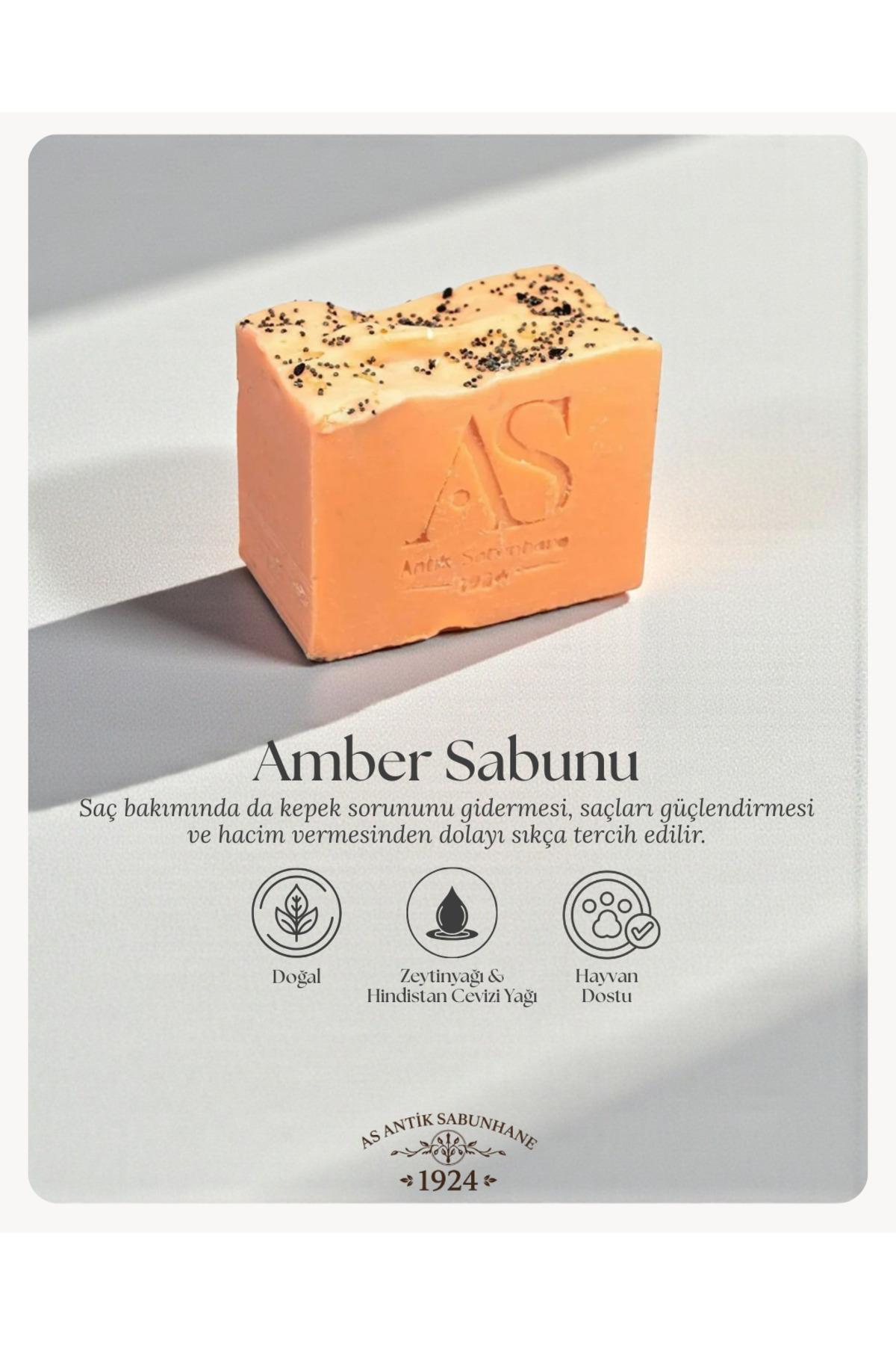 Doğal Amber Sabunu – Zeytinyağı & Shea Butter Ile Cilt Canlandırma
