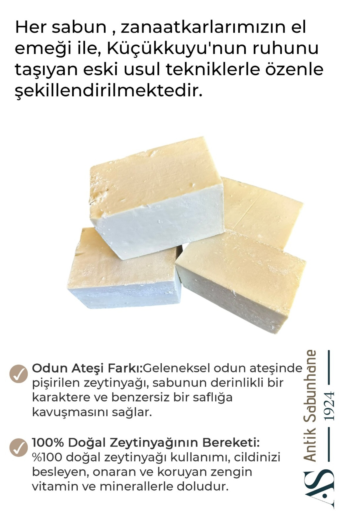 El Yapımı Geleneksel Odun Ateşi Zeytinyağı Sabunu 1 Kg — görsel 2