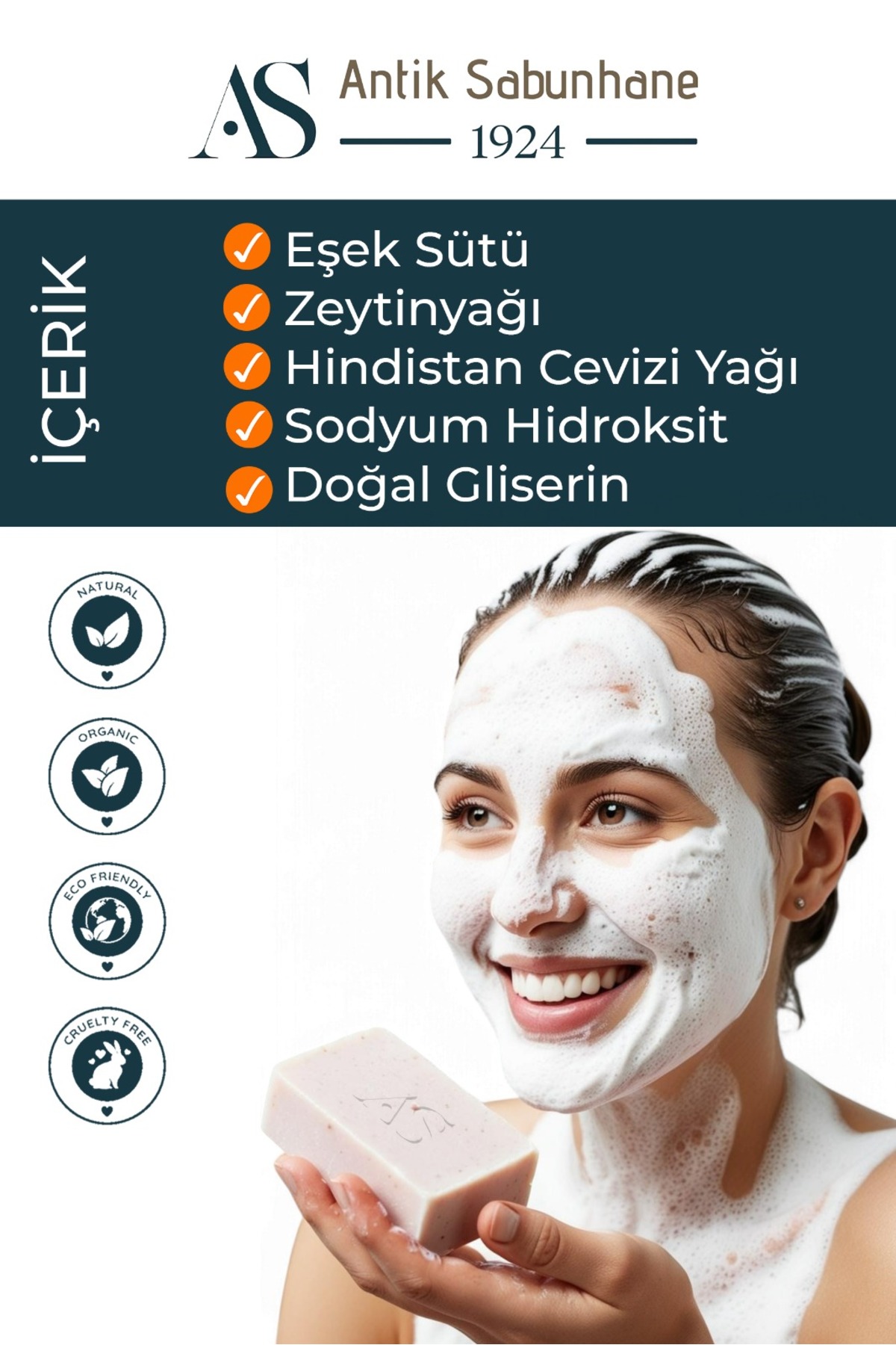 Doğal Eşek Sütlü Katı Sabun — görsel 4