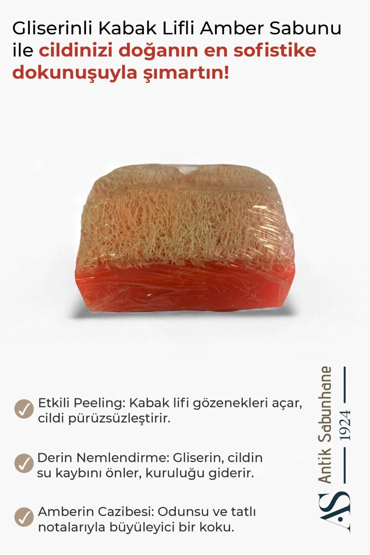 Gliserinli Amber Kabak Lifli Sabun – Cilt Yenileyici Doğal Bakım — görsel 3
