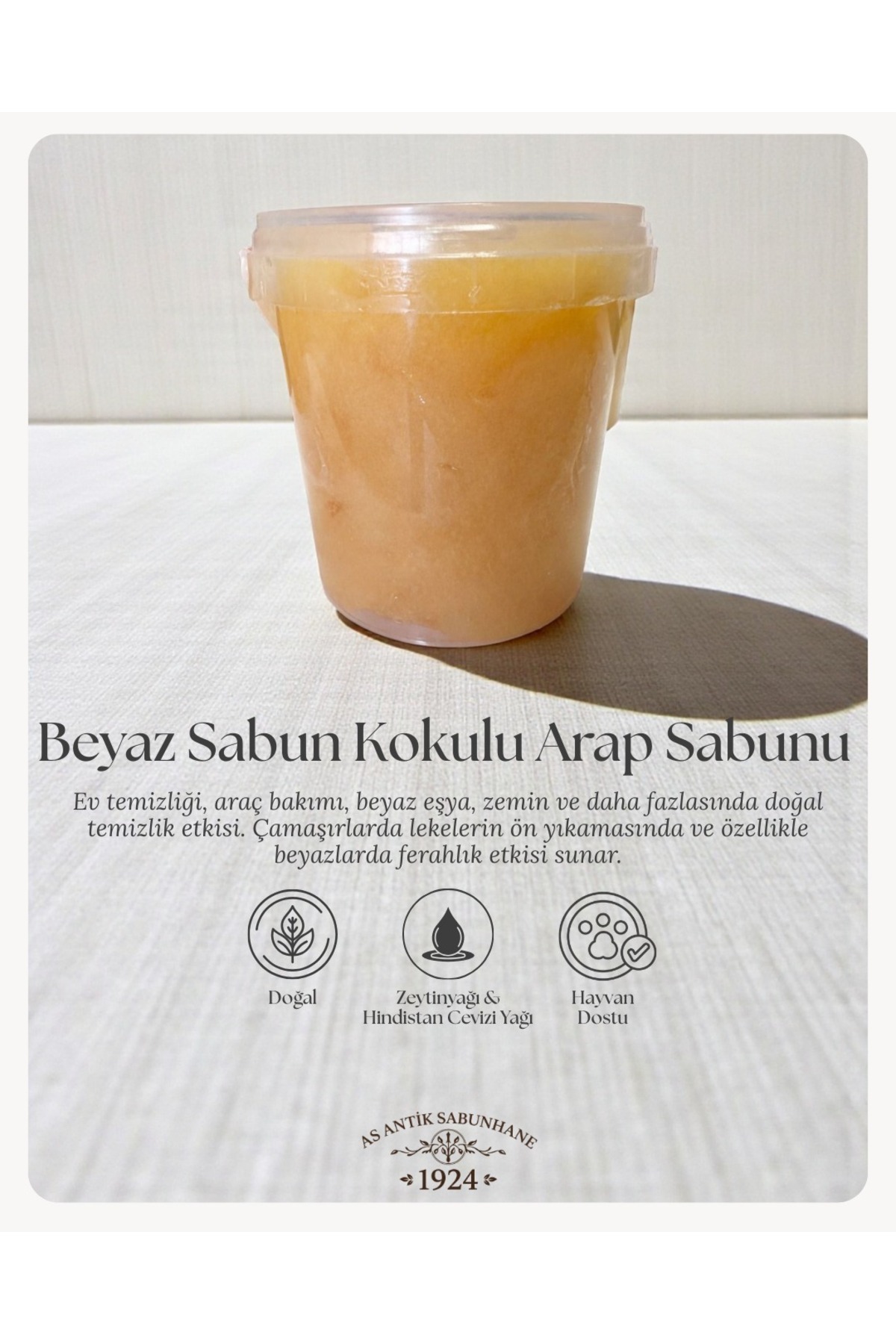 Beyaz Sabun Kokulu Arap Sabunu 500 GR