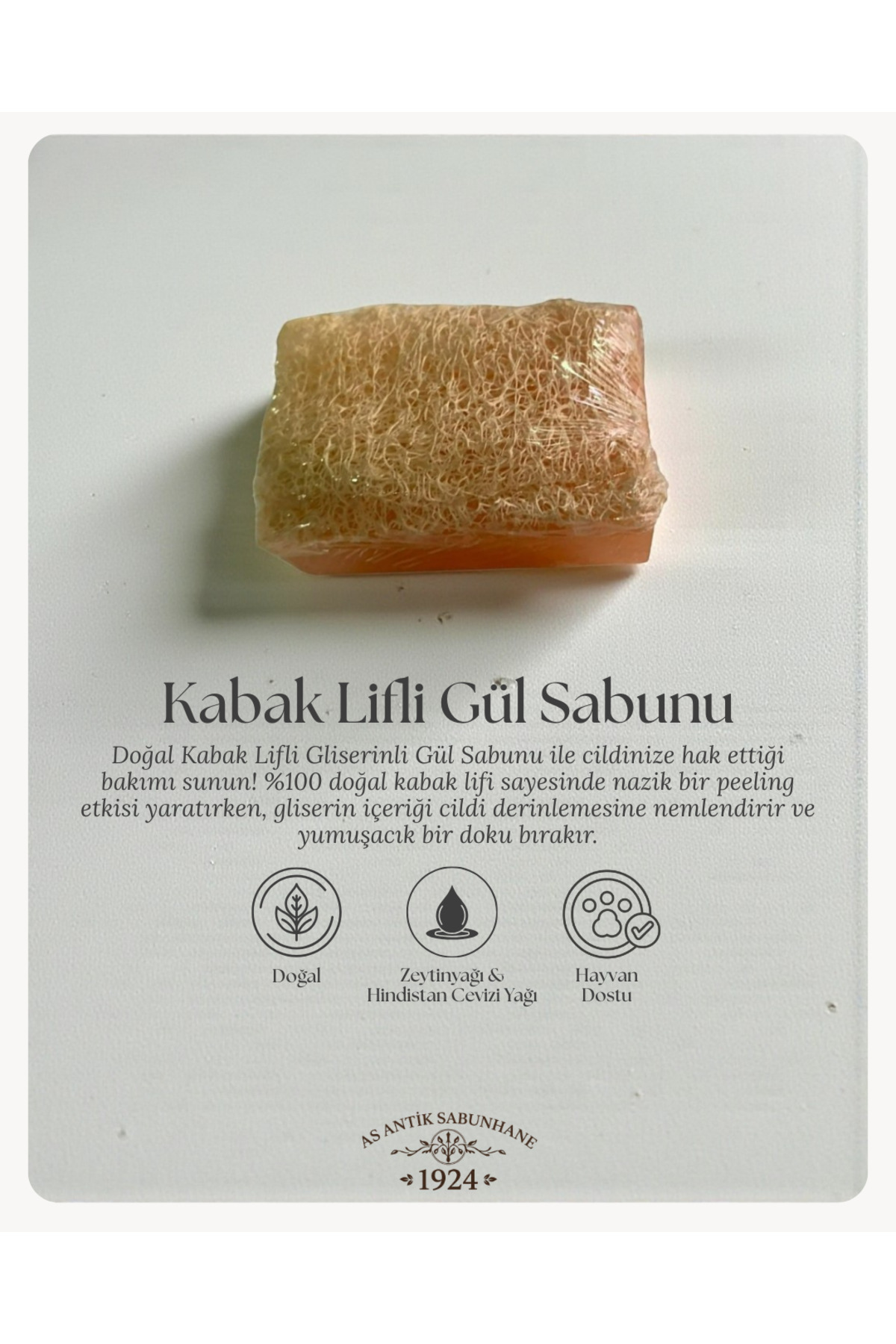 Kabak Lifli Gliserinli Gül Sabunu