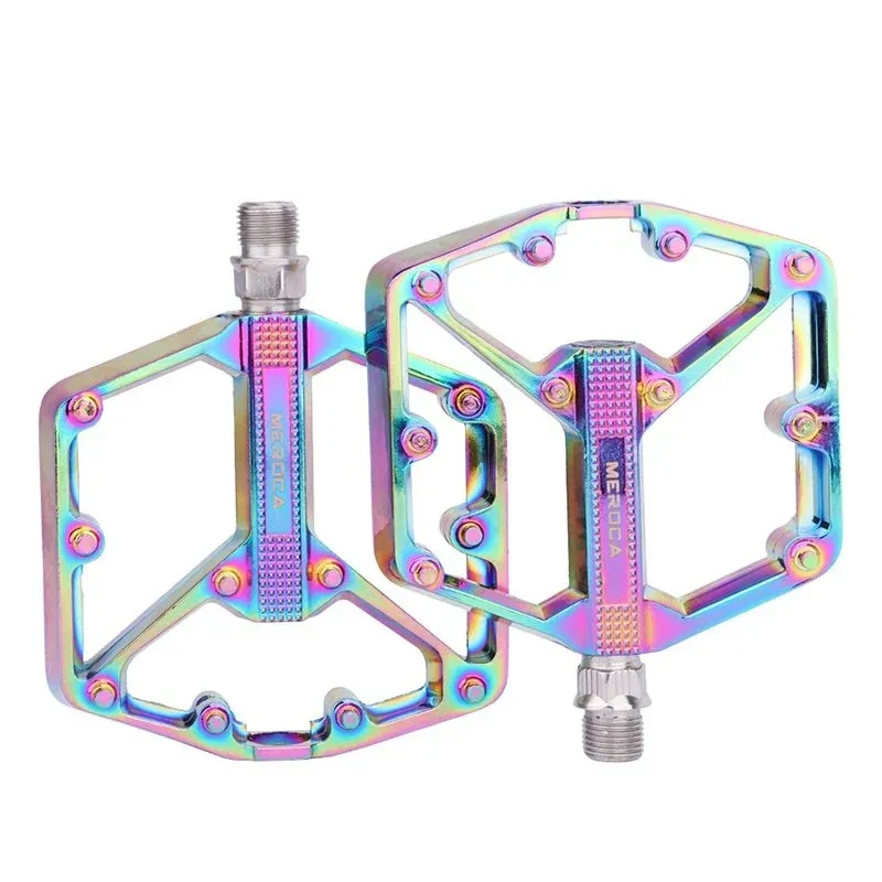 Meroca B632 Alüminyum Rulmanlı Platform Bisiklet Pedalı Rainbow