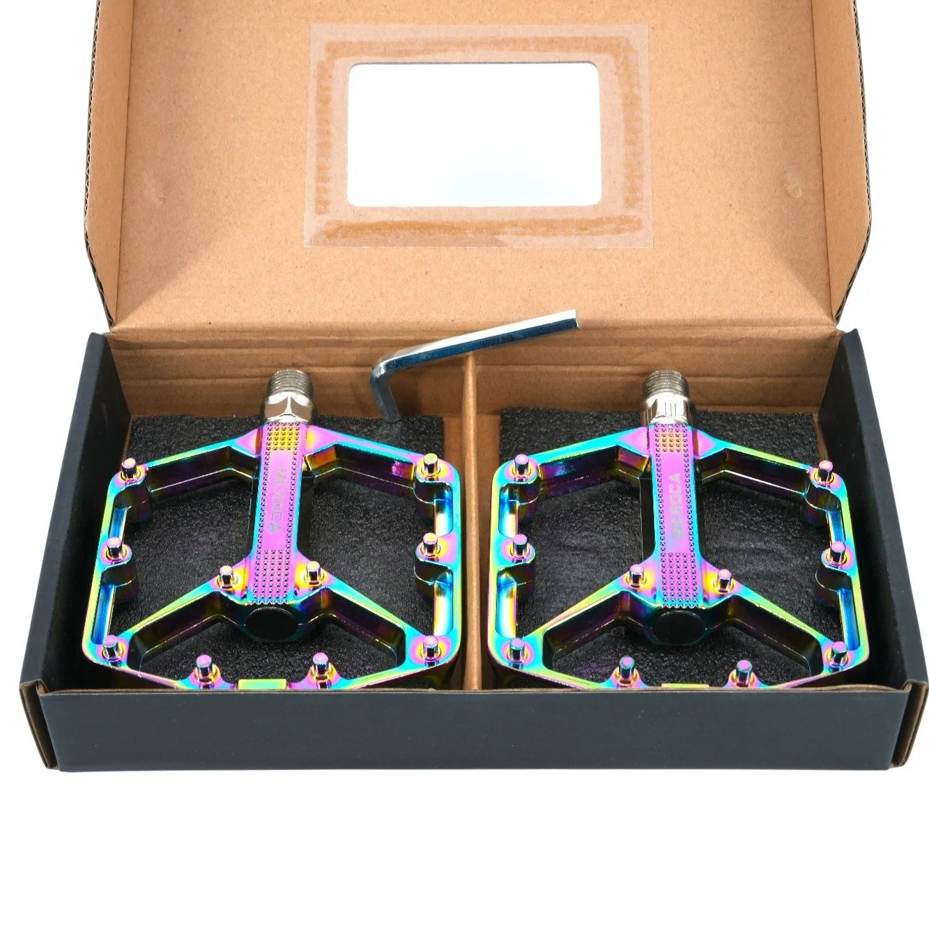 Meroca B632 Alüminyum Rulmanlı Platform Bisiklet Pedalı Rainbow — görsel 6